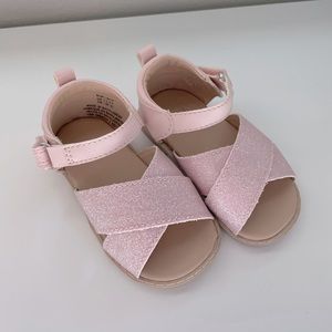 H&M baby pink glitter sandals. 6-12 months